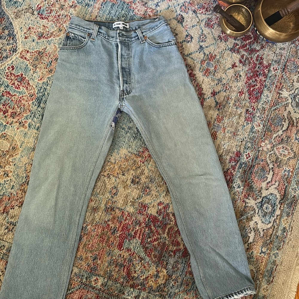 re/done x levi’s ankle light wash jeans